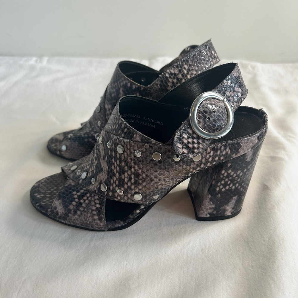 TopShop Nixie Studded Animal Print Heeled Sandal Size 6.5 (37)